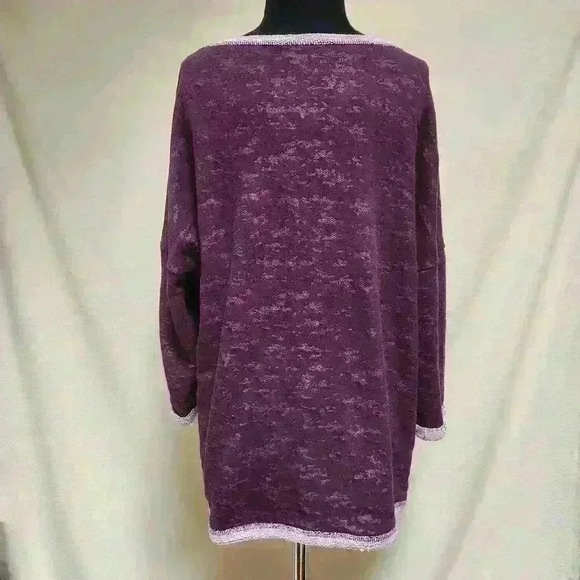 Gloria‎ Vanderbilt Sport L Charlie Pullover Purple Knit Athleisure Long Sleeve - Picture 4 of 8